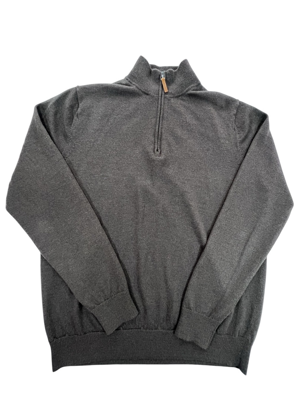 Nordstrom Men’s Shop 100% Extra Fine Merino Wool Quarter-Zip Sweater Charcoal L